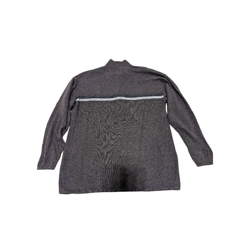 International Waters Men's Brown Long-Sleeve Wool Heather Collared Sweater Size